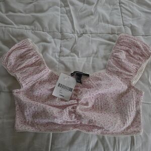 Forever 21 Pink Floral Crop Top